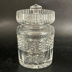 Vintage Waterford Crystal Castlemaine Jam Jelly Honey Jar Signed w/ Lid 4 5/8"